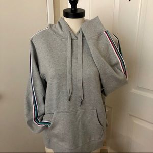 [NEW] 1901 Striped Sleeve Grey Hoodie